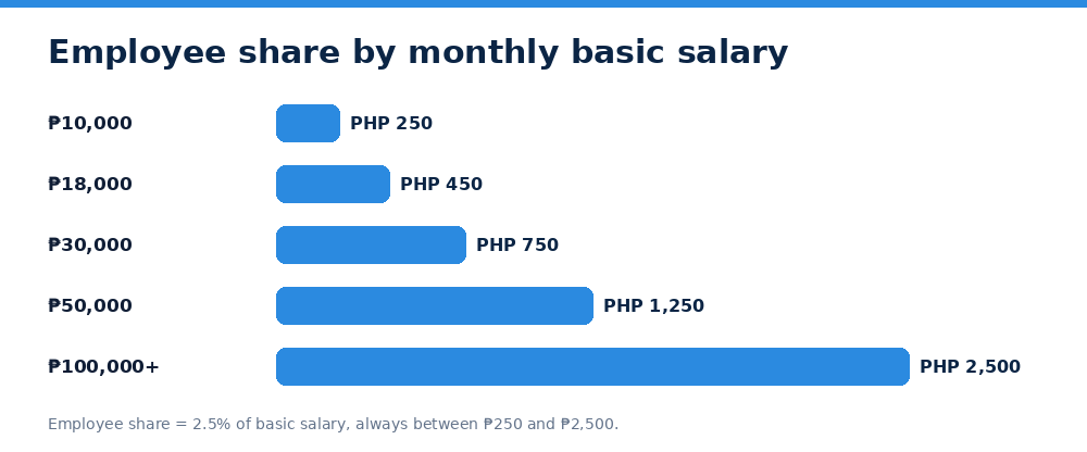 Employee share by monthly basic salary